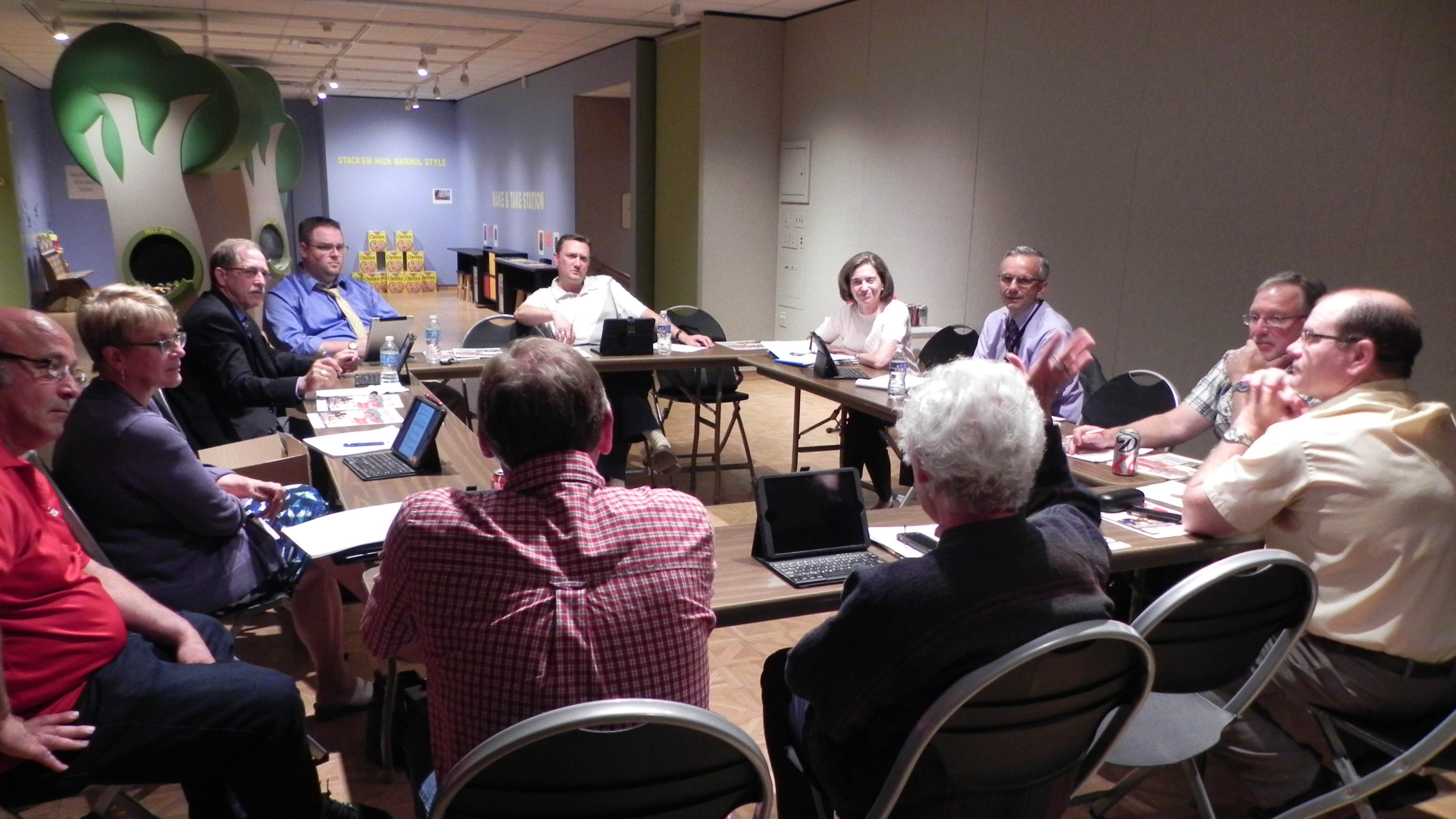 Museum director Kathy Kelsey Foley meets with Marathon County Executive Committee members