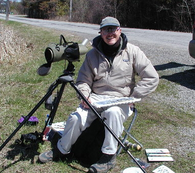 Barry Van Dusen with sketchpad in the field