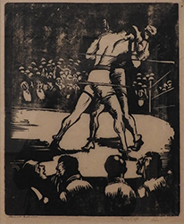Two men in a boxing ring shown from a low angle