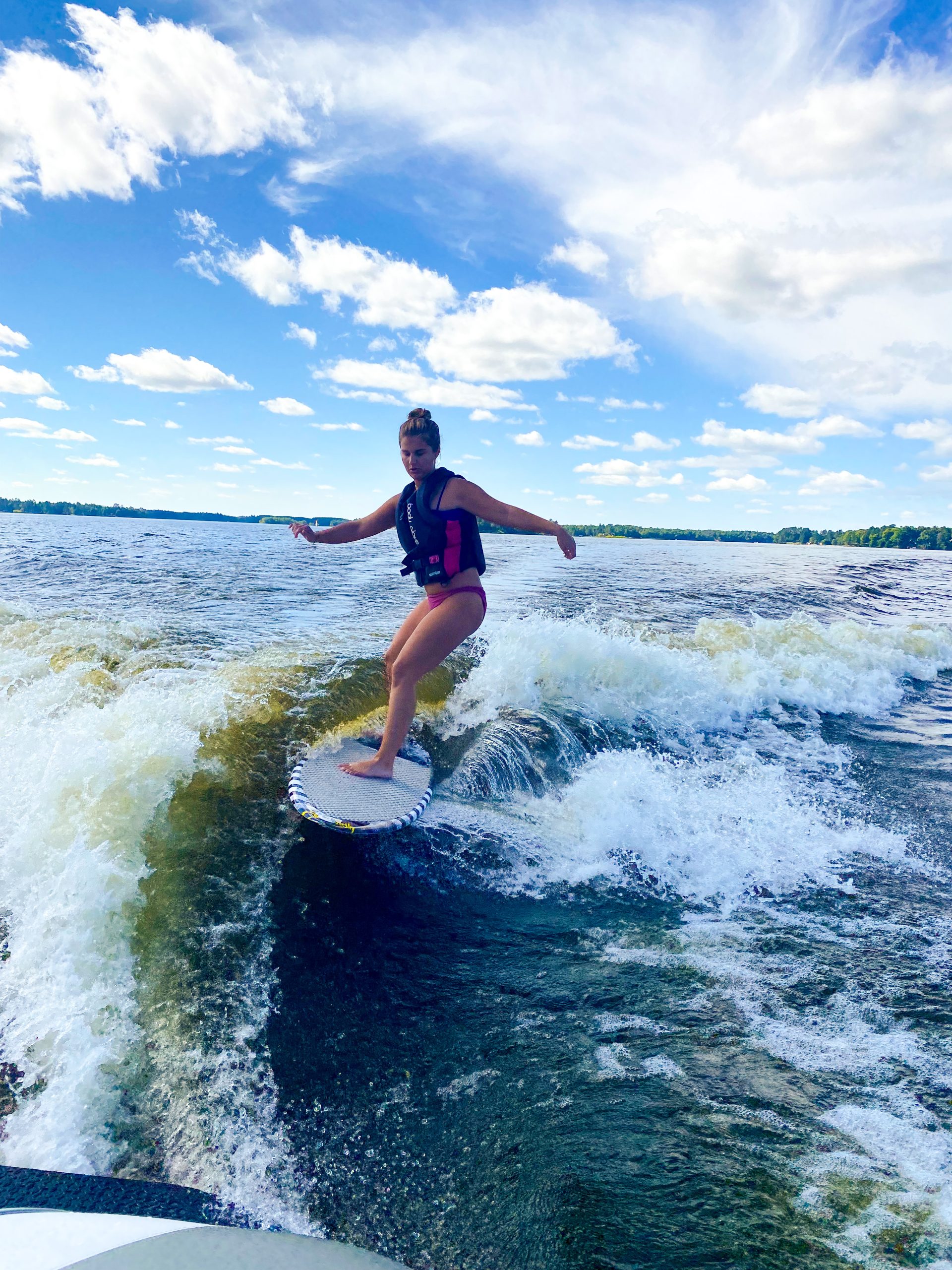 Bryce wake surfing up north