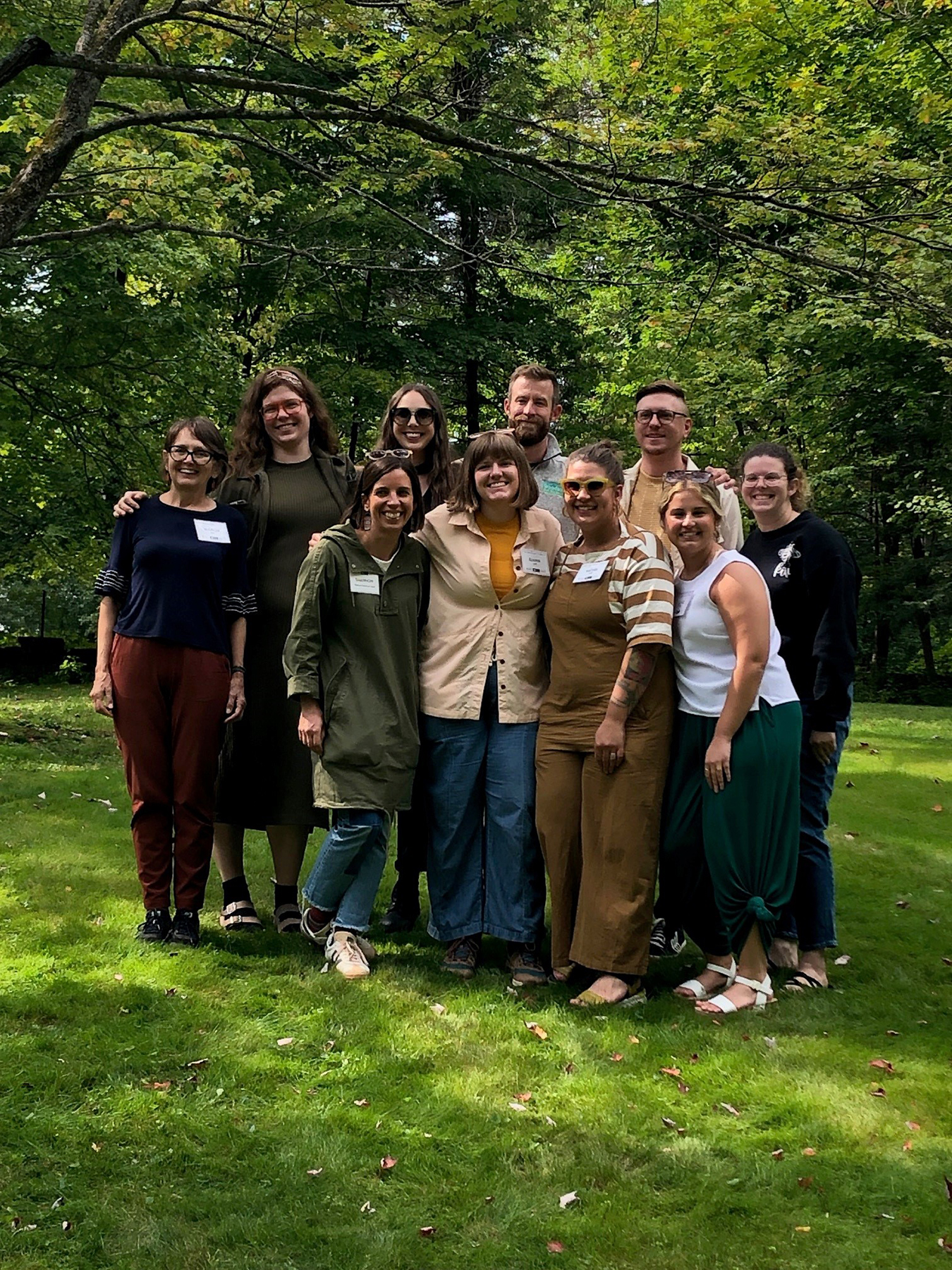 staff stands for group photo