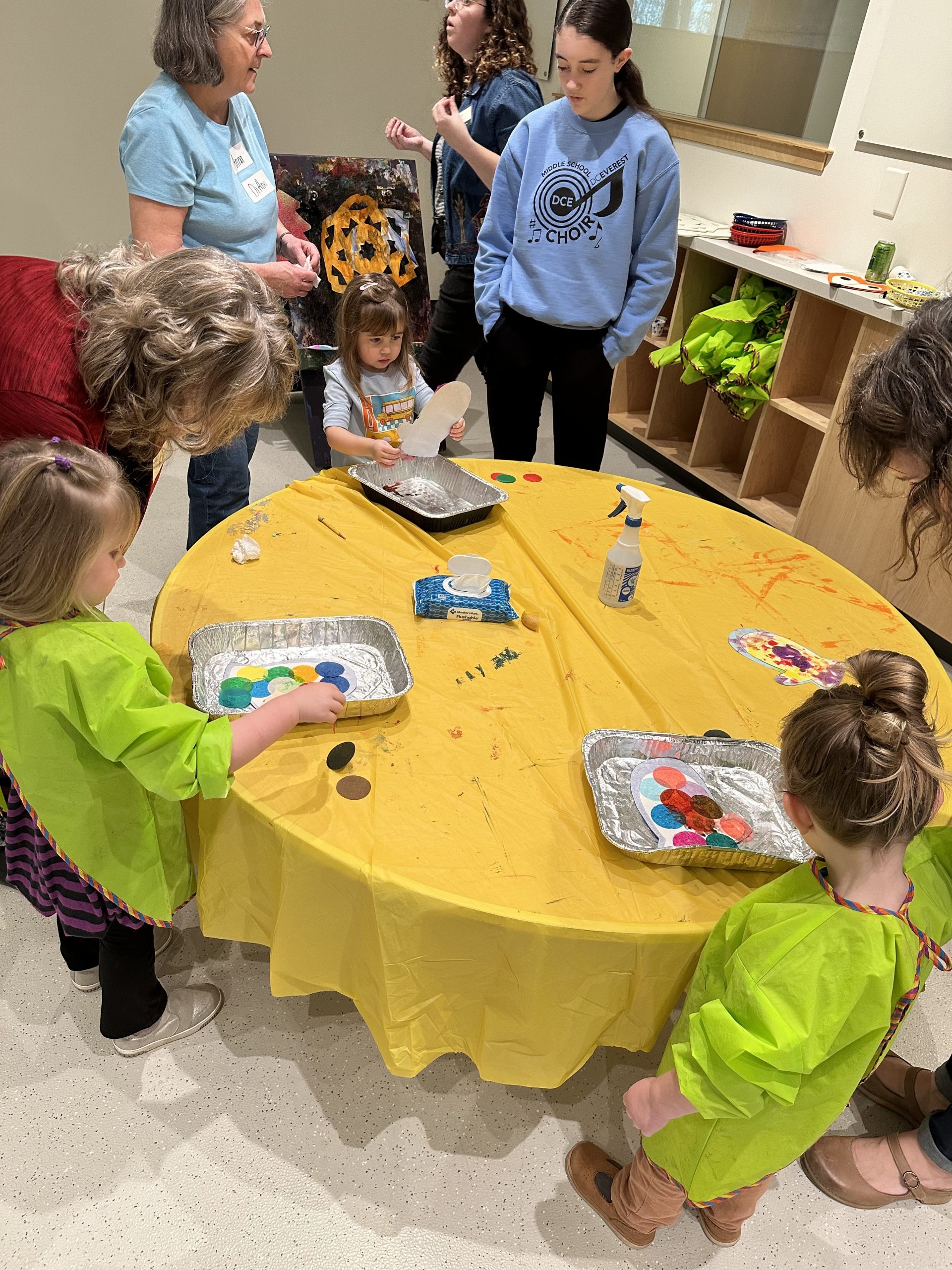 Children working on their art projects at the last Creative Explorers program