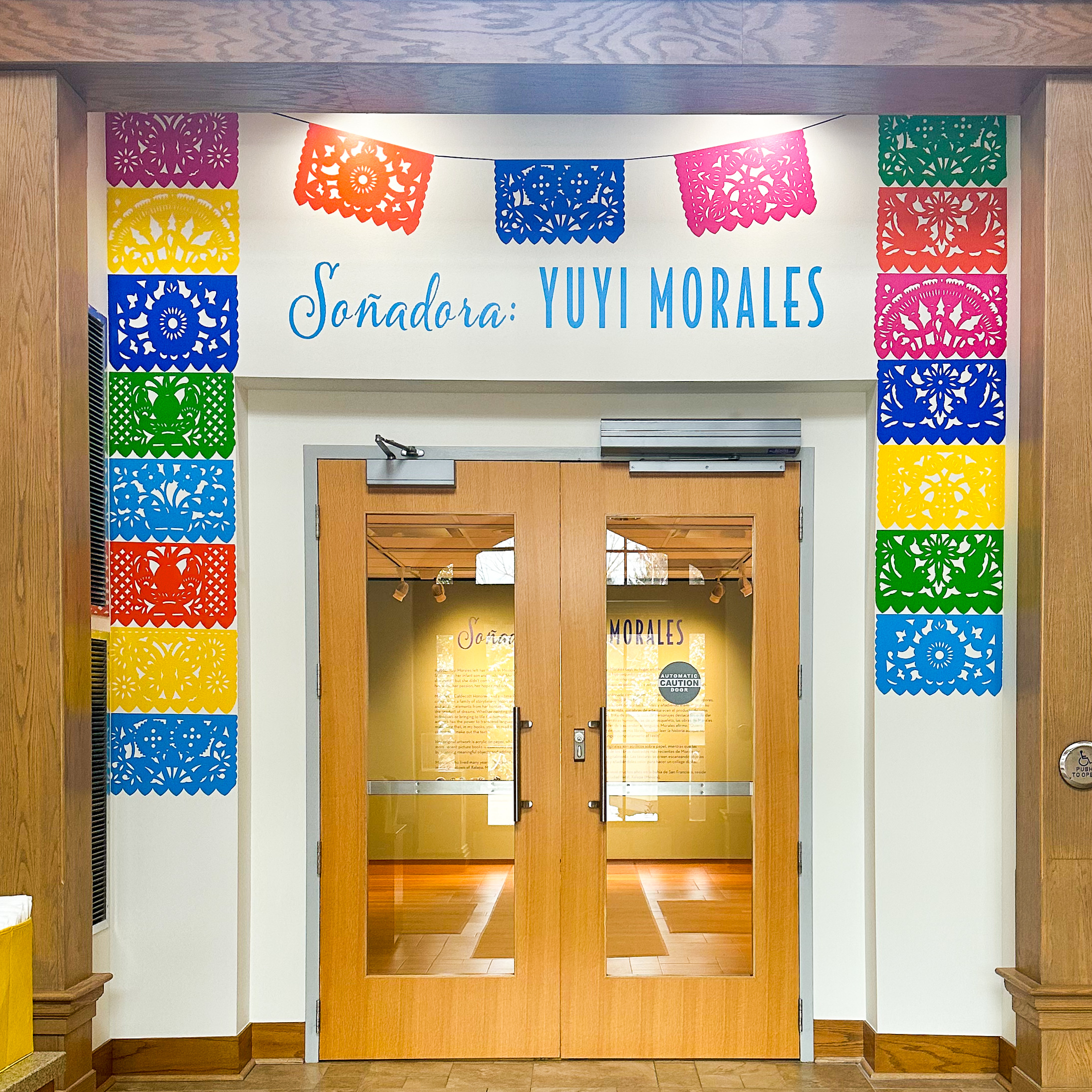 Installation image of "Soñadora: Yuyi Morales" entrance