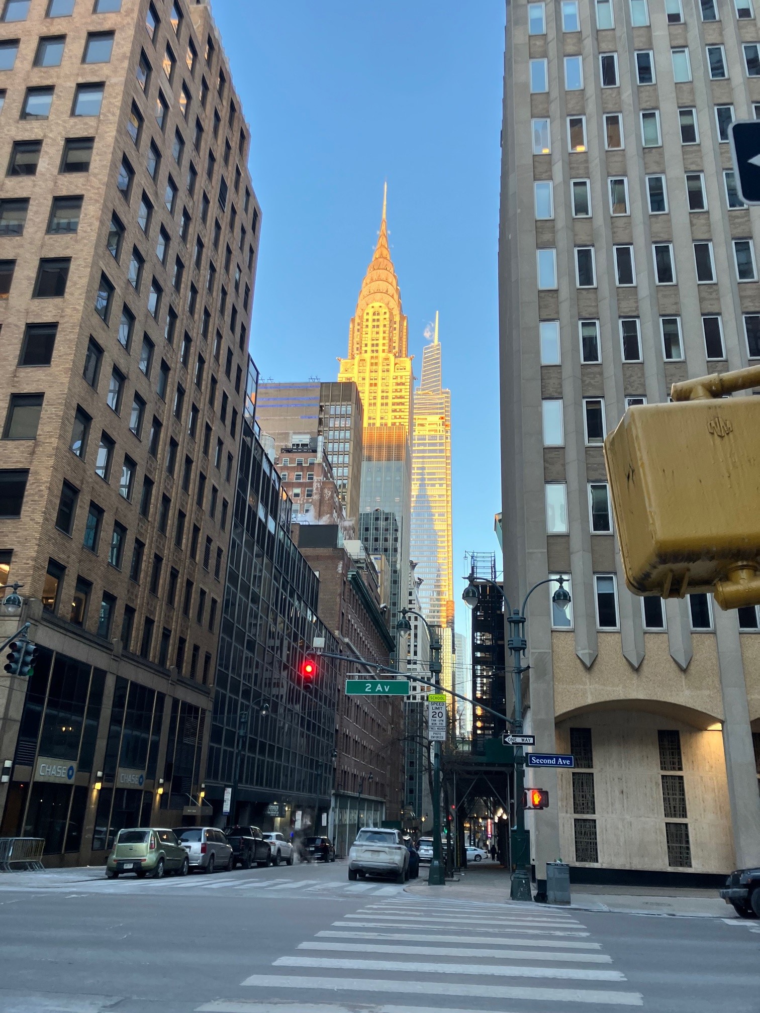 This image shows the Chrysler Building in Midtown Manhattan
