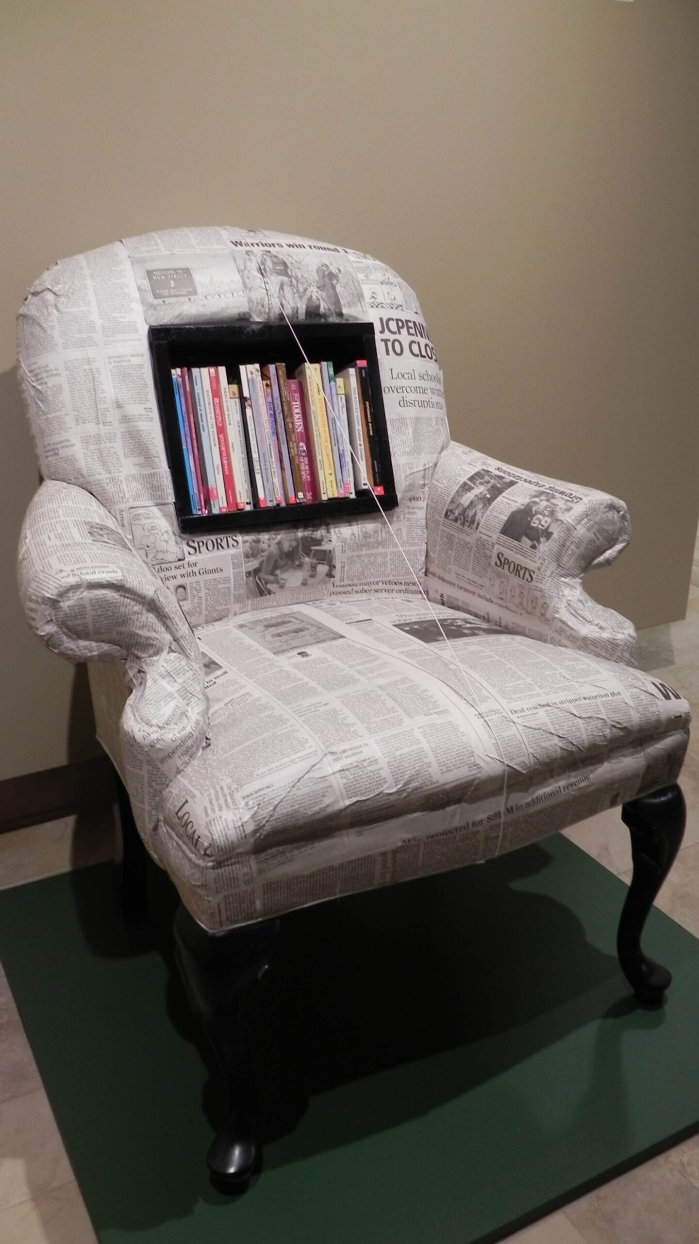 Art Speaks chair with books