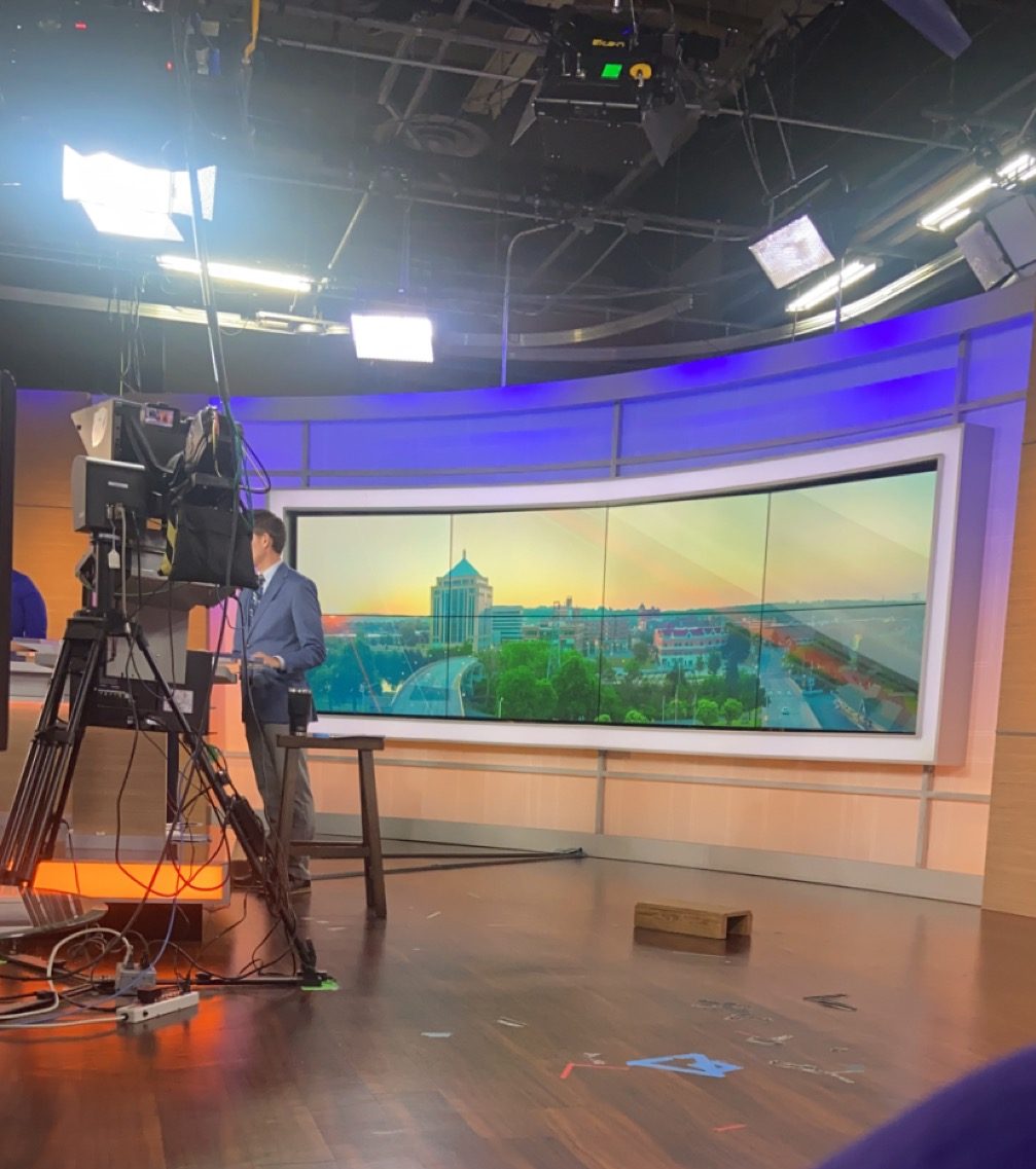 A photo of backstage at Channel 7 during the morning show.