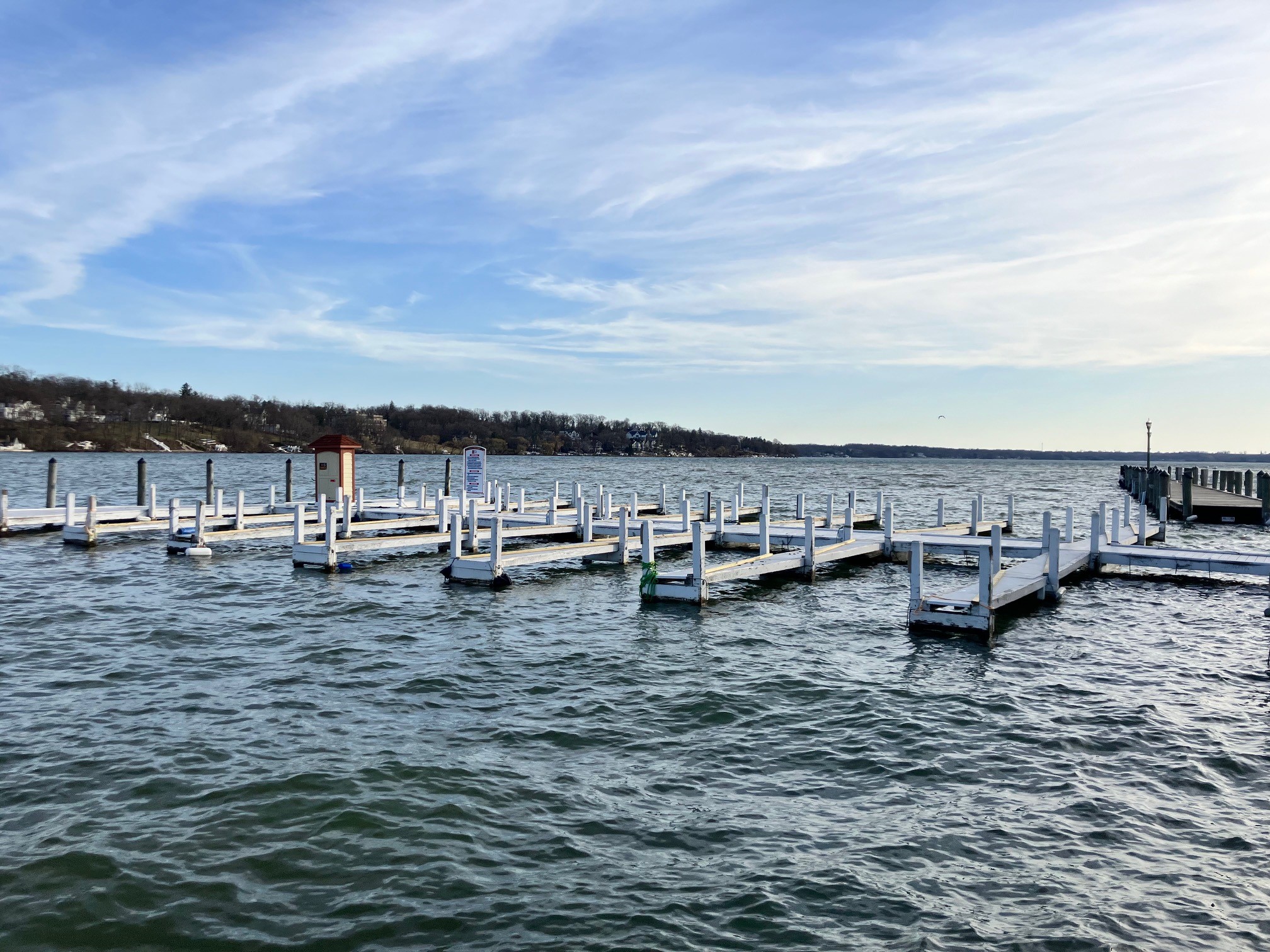 This image shows Lake Geneva with blue sky above