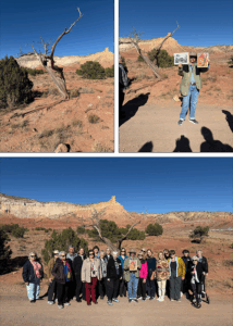 Three images from outside at Ghost Ranch in New Mexico.